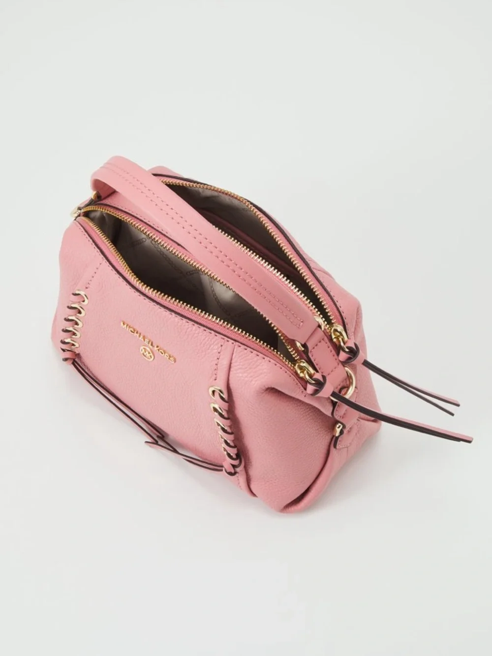 Michael Kors Sia Small‎ Double-Zip Crossbody Blush Pink Leather Bag